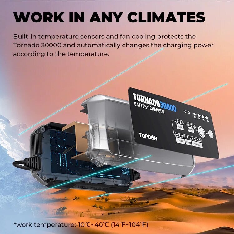 Topdon baterijų pakrovėjas Tornado30000 цена и информация | Akumuliatorių krovikliai | pigu.lt