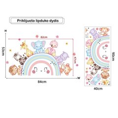 Interjero lipdukas Vaivorykštė su žvėreliais цена и информация | Интерьерные наклейки | pigu.lt