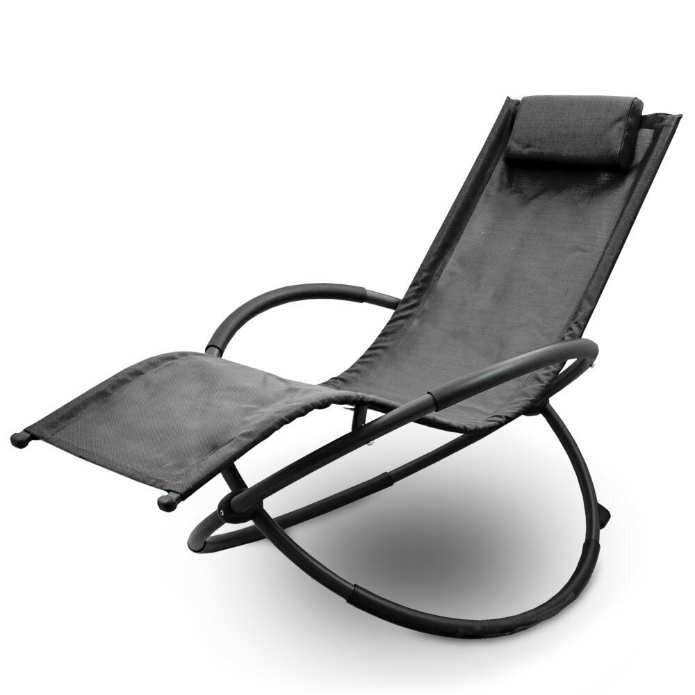 Sodo gultas, 174x78x89 cm, juodas kaina ir informacija | Lauko kėdės, foteliai, pufai | pigu.lt