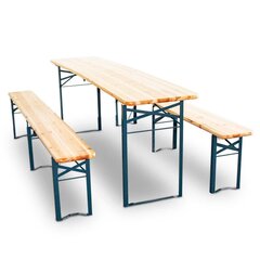 Sodo stalas su suolais Bituxx, rudas kaina ir informacija | Lauko baldų komplektai | pigu.lt