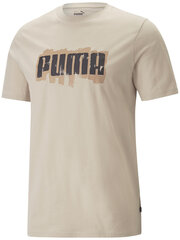 Puma marškinėliai vyrams Graphics Wording Cream 674475 88, smėlio spalvos kaina ir informacija | Vyriški marškinėliai | pigu.lt