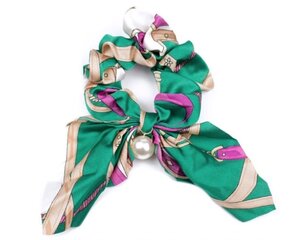 Scrunchie plaukų guma su dekoratyvine skarele, žalia kaina ir informacija | Accessories Kvepalai, kosmetika | pigu.lt