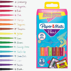 Flomasteriai Papermate Flair Retro Mix 0,7 mm, 16 vnt. цена и информация | Принадлежности для рисования, лепки | pigu.lt