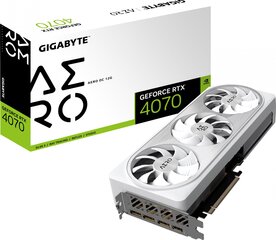 Gigabyte GeForce RTX 4070 Aero OC 12G (GV-N4070AERO OC-12GD) kaina ir informacija | Vaizdo plokštės (GPU) | pigu.lt