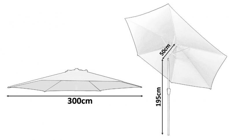 Lauko skėtis KANSAS 3x3 m, raudonas kaina ir informacija | Skėčiai, markizės, stovai | pigu.lt