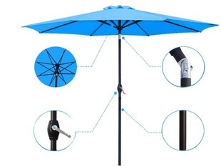 Lauko skėtis KANSAS 3x3 m, mėlynas kaina ir informacija | Skėčiai, markizės, stovai | pigu.lt