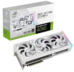 Asus ROG Strix GeForce RTX 4090 24GB GDDR6X White OC Edition (ROG-STRIX-RTX4090-O24G-WH) kaina ir informacija | Vaizdo plokštės (GPU) | pigu.lt