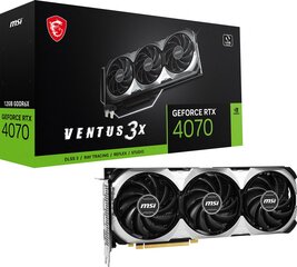 MSI GeForce RTX 4070 Ventus 3X 12G OC (RTX4070VENTUS3X12GOC) kaina ir informacija | Vaizdo plokštės (GPU) | pigu.lt