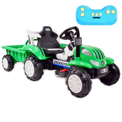Vienvietis vaikiškas akumuliatorinis traktorius Super Toys 698, žalias kaina ir informacija | Elektromobiliai vaikams | pigu.lt