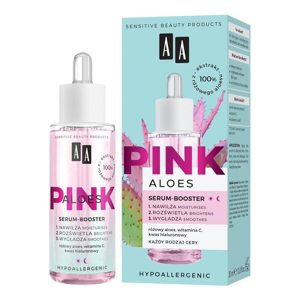 Veido serumas AA Aloes Pink, 30 ml kaina ir informacija | Veido aliejai, serumai | pigu.lt