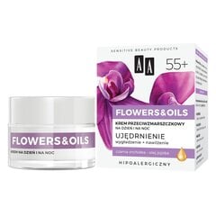 Veido kremas AA Flowers and Oils 55+, 50 ml kaina ir informacija | Veido kremai | pigu.lt