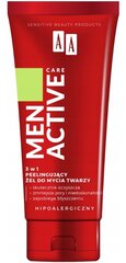 Veido valymo gelis AA Men Active Care 3in1, 150 ml kaina ir informacija | Veido prausikliai, valikliai | pigu.lt