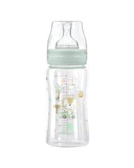Стеклянная бутылочка для кормления KikkaBoo Jungle King, зеленая, 3+ месяца, 240 мл цена и информация | Бутылочки и аксессуары | pigu.lt