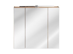 Тумба для ванной комнаты с зеркалом Comad Capri Oak 843A FSC, коричневый цена и информация | Шкафчики для ванной | pigu.lt