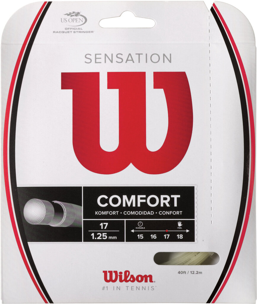 Styga teniso raketei Wilson Sensation 17/1.25 mm, balta kaina ir informacija | Lauko teniso prekės | pigu.lt