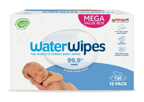 Drėgnos servetėlės 12 x 60 vnt. Waterwipes kaina ir informacija | Kosmetika vaikams ir mamoms | pigu.lt