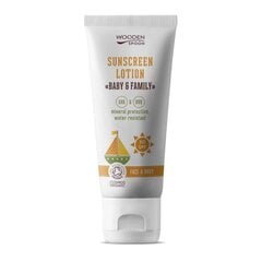 Защитный крем от солнца для лица и тела Wooden Spoon Baby &amp; Family SPF30+, 100мл цена и информация | Кремы от загара | pigu.lt