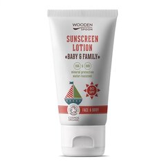 Apsauginis kremas nuo saulės Wooden Spoon Baby & Family SPF50+, 150ml kaina ir informacija | Kremai nuo saulės | pigu.lt