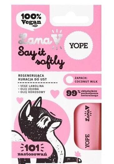 Lūpų kaukė Yope Lana V regenerating Say it Softly lip treatment, 5 g kaina ir informacija | Lūpų dažai, blizgiai, balzamai, vazelinai | pigu.lt