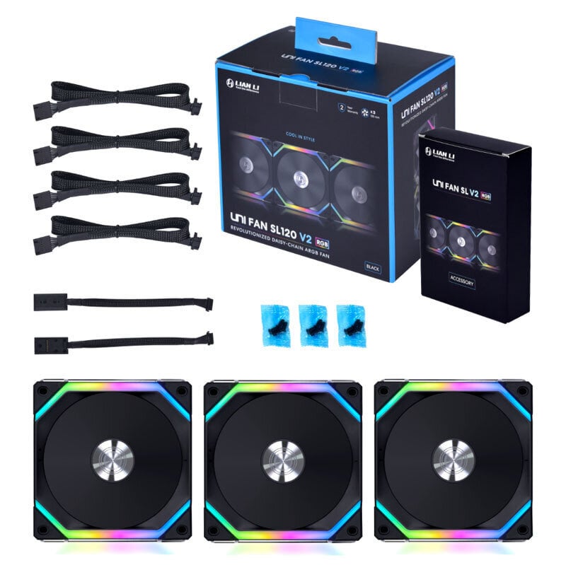 Lian Li Uni SL V2 120 RGB PWM UF-SL120V2-3B kaina ir informacija | Kompiuterių ventiliatoriai | pigu.lt