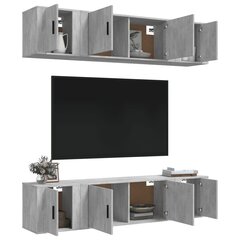 6-ių dalių TV spintelių komplektas vidaXL, pilkas kaina ir informacija | TV staliukai | pigu.lt