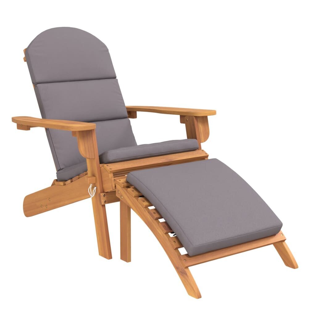 Sodo adirondack kėdė su pakoja vidaXL, rudas kaina ir informacija | Lauko kėdės, foteliai, pufai | pigu.lt