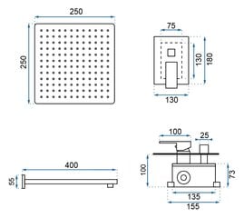 Potinkinė dušo sistema Silla Basilio S-1103 цена и информация | Душевые комплекты и панели | pigu.lt