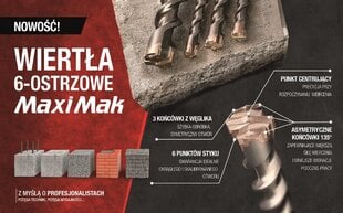 MAKITA SDS MAX 16x 400x 540 мм MAXI MAK 6-CUT DRILL цена и информация | Механические инструменты | pigu.lt