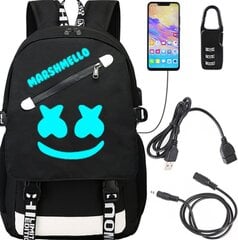 Švytinti mokyklinė kuprinė Smile"su USB IR Jack laidu, juoda kaina ir informacija | Kuprinės mokyklai, sportiniai maišeliai | pigu.lt