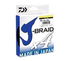 Pintas valas Daiwa J-Braid, geltona, 135m kaina ir informacija | Valai | pigu.lt