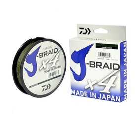 Pintas valas Daiwa J-Braid x4 Dark Green 135m kaina ir informacija | Valai | pigu.lt