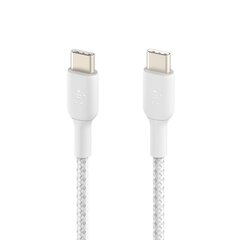 USB кабель Belkin Boost Charge Braided USB-C to USB-C 1.0m белый цена и информация | Кабели для телефонов | pigu.lt