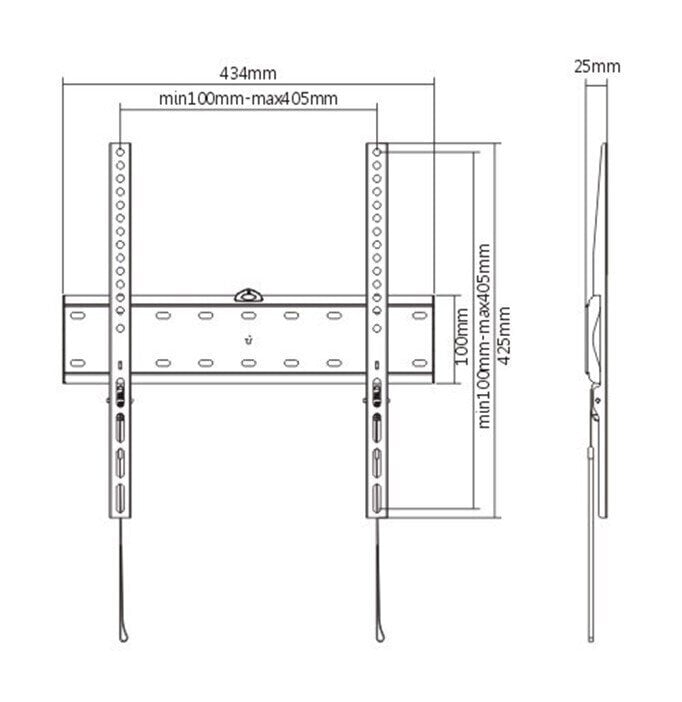 Gembird WM-55F-02 32-55" цена и информация | Televizorių laikikliai, tvirtinimai | pigu.lt