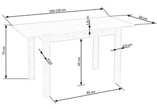 Раскладной стол Halmar Gino, коричневый цвет цена и информация | Кухонные и обеденные столы | pigu.lt