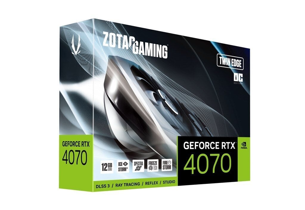 Zotac Gaming GeForce RTX 4070 Twin Edge OC (ZT-D40700H-10M) kaina ir informacija | Vaizdo plokštės (GPU) | pigu.lt