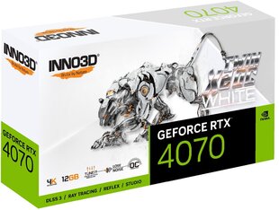 Inno3D GeForce RTX 4070 Twin X2 OC White (N40702-126XX-185252W) kaina ir informacija | Vaizdo plokštės (GPU) | pigu.lt