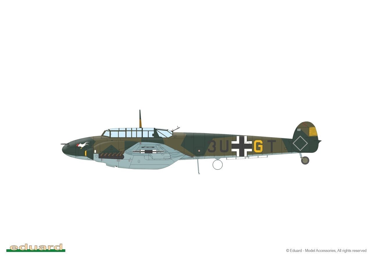 Surenkamas modelis Eduard Messerschmitt Bf 110C Profipack, 1/48, 8209 цена и информация | Konstruktoriai ir kaladėlės | pigu.lt