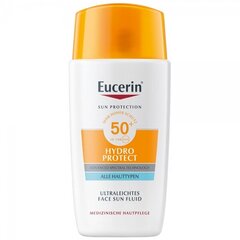 EUCERIN SUN Hydro Protect īpaši viegls sauļošanās sejas fluīds SPF-50+ 50ml цена и информация | Кремы от загара | pigu.lt