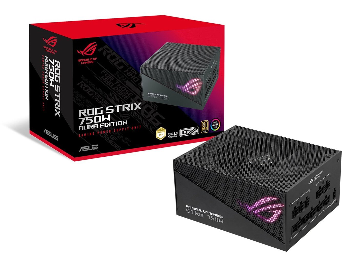 Asus ROG Strix 750W Gold Aura Edition RGB kaina ir informacija | Maitinimo šaltiniai (PSU) | pigu.lt