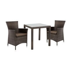 Садовый стол Home4You Wicker, коричневый цвет цена и информация | Комплекты уличной мебели | pigu.lt