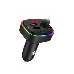 FM Bluetooth moduliatorius su 2 USB  / usb type c jungtimi ir reguliuojamu apšvietimu kaina ir informacija | FM moduliatoriai | pigu.lt