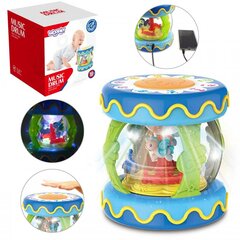 Muzikinė dėžutė- būgnas Woopie, mėlyna kaina ir informacija | Žaislai kūdikiams | pigu.lt
