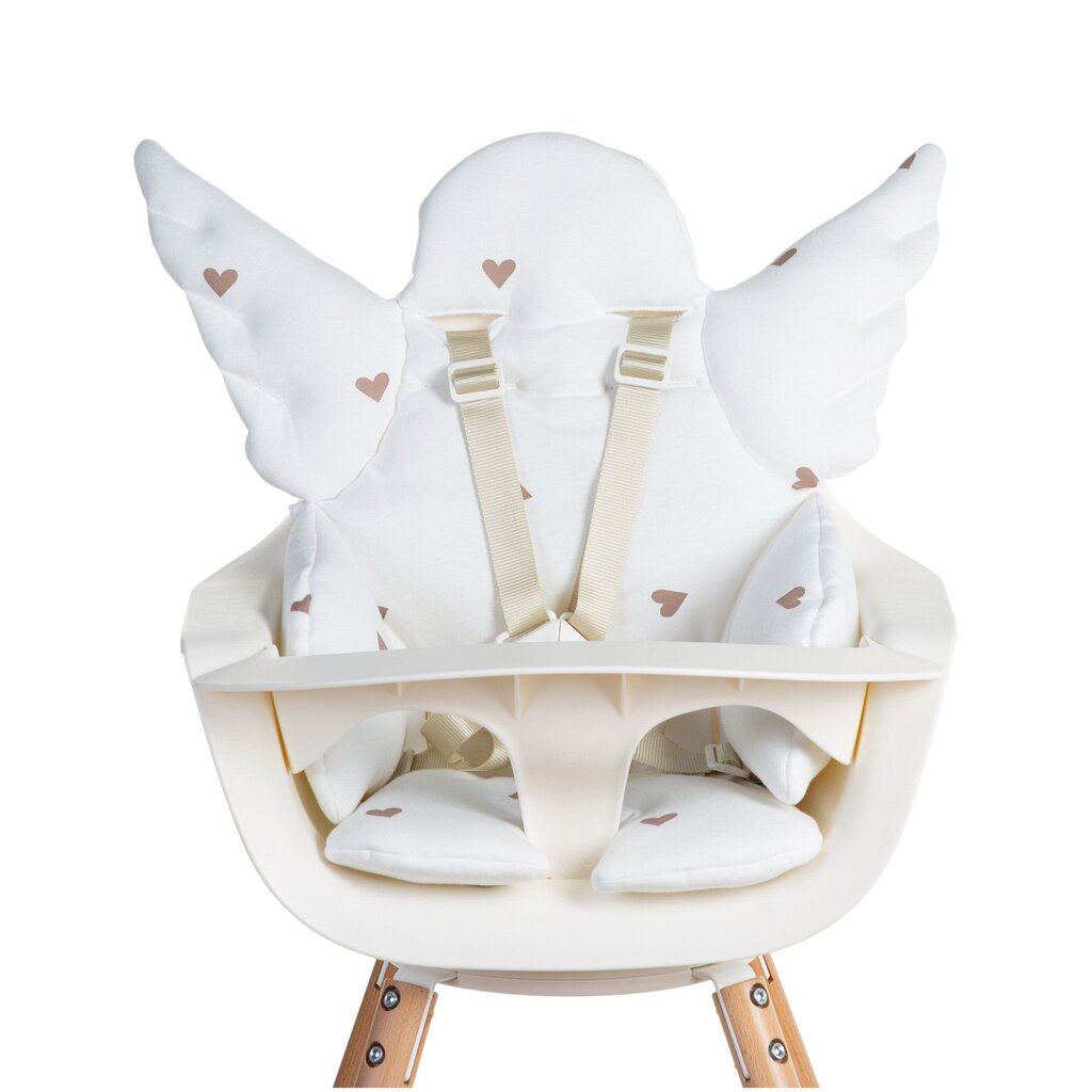 Universalus maitinimo kėdutės įdėklas Childhome Angel jersey hearts, white kaina ir informacija | Maitinimo kėdutės | pigu.lt