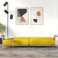 Sofa-lova su puodelių laikikliais vidaXL, geltona цена и информация | Sofos | pigu.lt