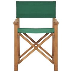 vidaXL Sulankstomos režisieriaus kėdės, 2vnt., žalios, tikmedis kaina ir informacija | Lauko kėdės, foteliai, pufai | pigu.lt