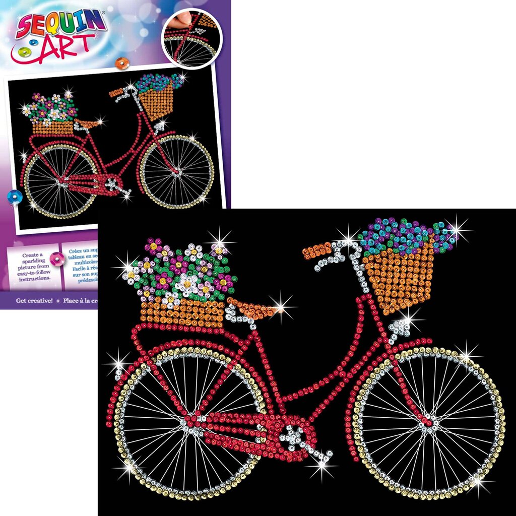 Deimantinė mozaika Sequin Art Bicycle, 25 x 34 cm kaina ir informacija | Deimantinės mozaikos | pigu.lt