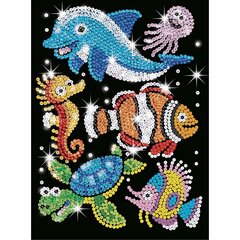 Deimantinė mozaika Sequin Art Aqua Buddies Sealife, 25 x 34 cm kaina ir informacija | Deimantinės mozaikos | pigu.lt