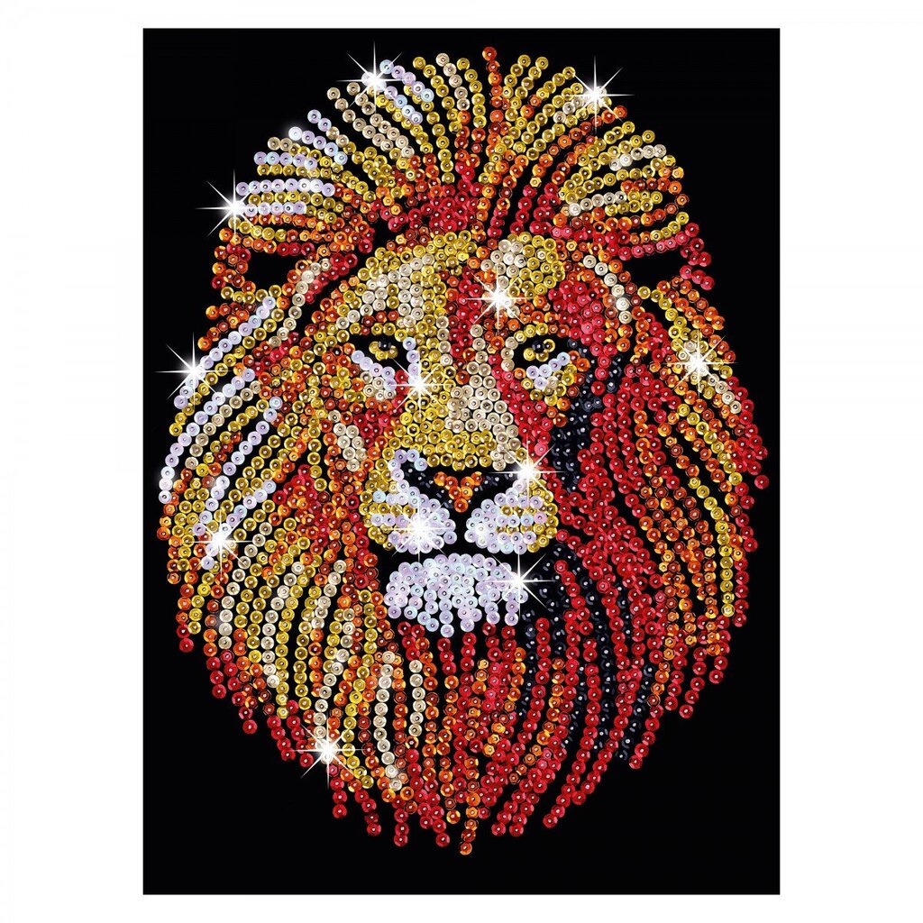 Deimantinė mozaika Sequin Art Lion, 25 x 34 cm kaina ir informacija | Deimantinės mozaikos | pigu.lt