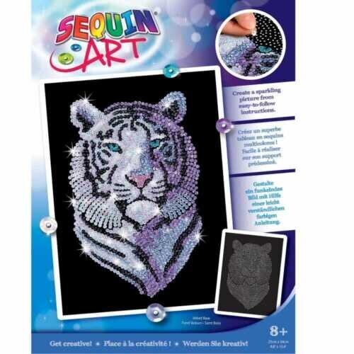 Deimantinė mozaika Sequin Art Snow Tiger, 25 x 34 cm kaina ir informacija | Deimantinės mozaikos | pigu.lt