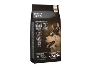 Беззерновой сухой корм для чувствительных собак с олениной и индейкой Prima Dog, 20 кг цена и информация | Сухой корм для собак | pigu.lt